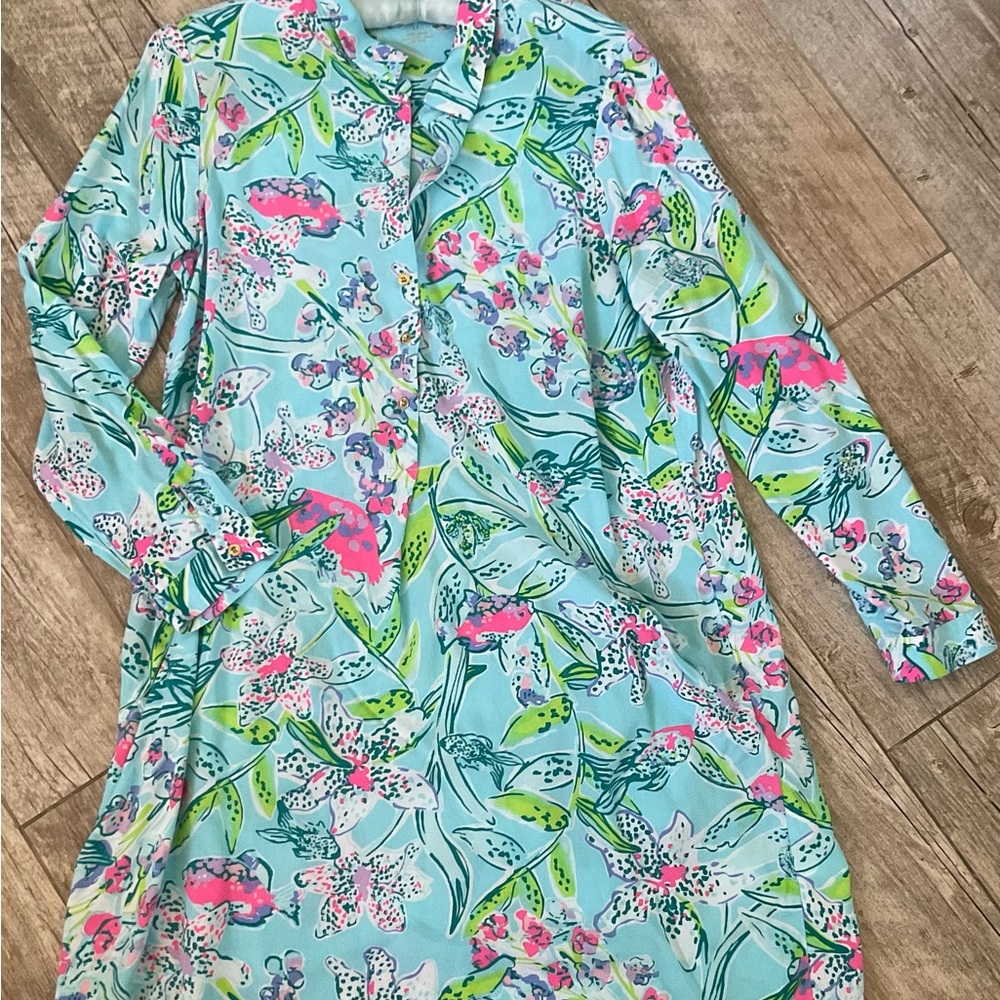 LILLY PULITZER Lilith Tunic Bali Blue Sway This Way